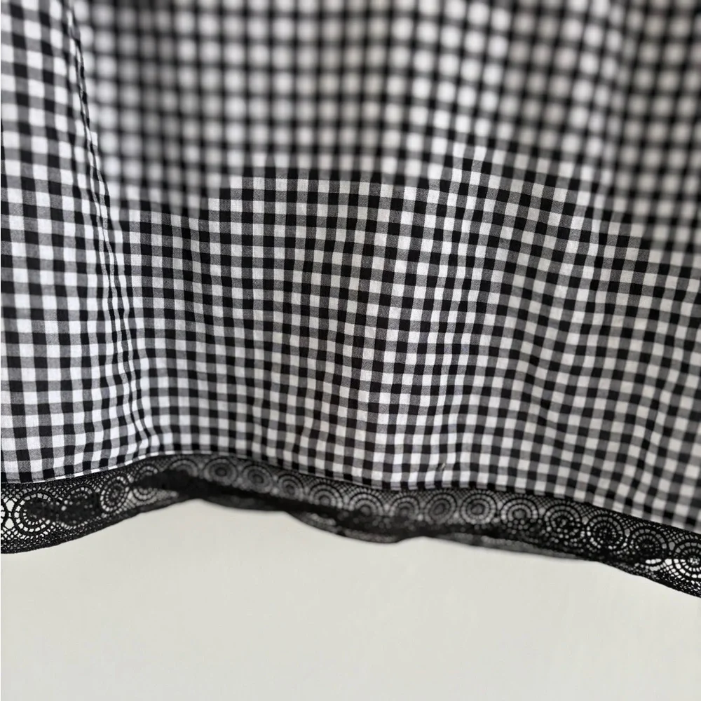 Chico's Black and White Gingham Women's Top - Picture 8 of 10
